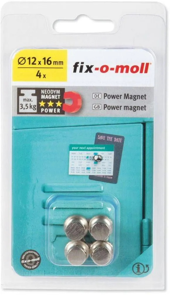 MAGNET NUPP D1X16MM, MAX 3,5KG, 4TK
