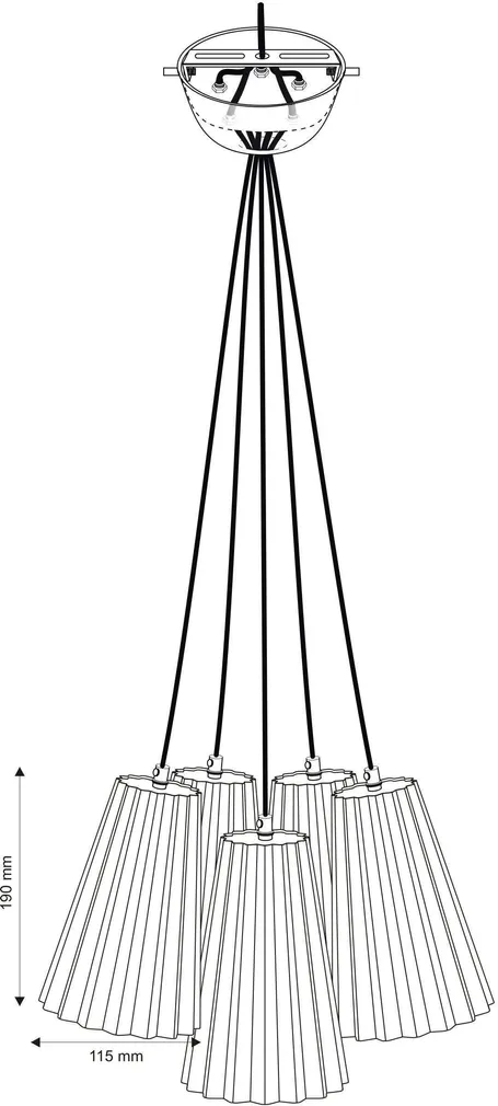 LAELAMP CUPCAKE 5X60W E27 MUST/KULD