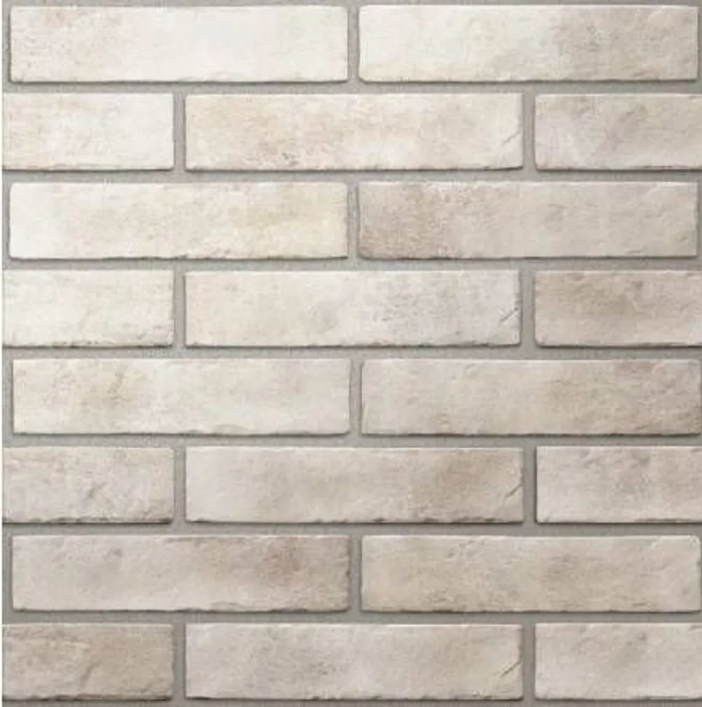 KERAAMILINE SEINAPLAAT BRICKSTYLE STRAND WHITE 6X25CM