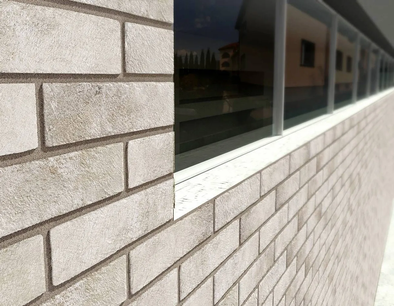 KERAAMILINE SEINAPLAAT BRICKSTYLE STRAND WHITE 6X25CM