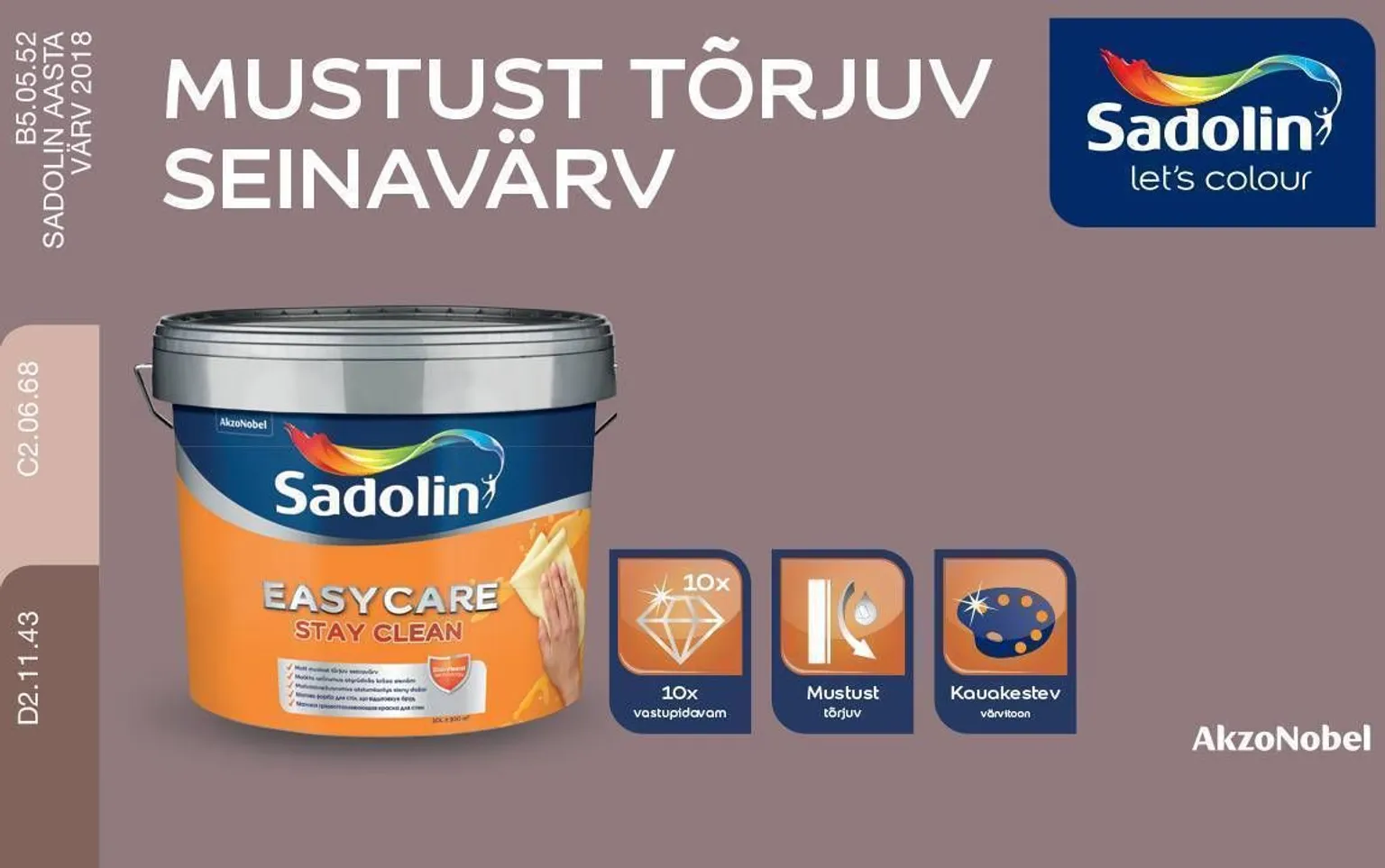 SEINAVÄRV SADOLIN EASYCARE 2,5L VALGE MATT