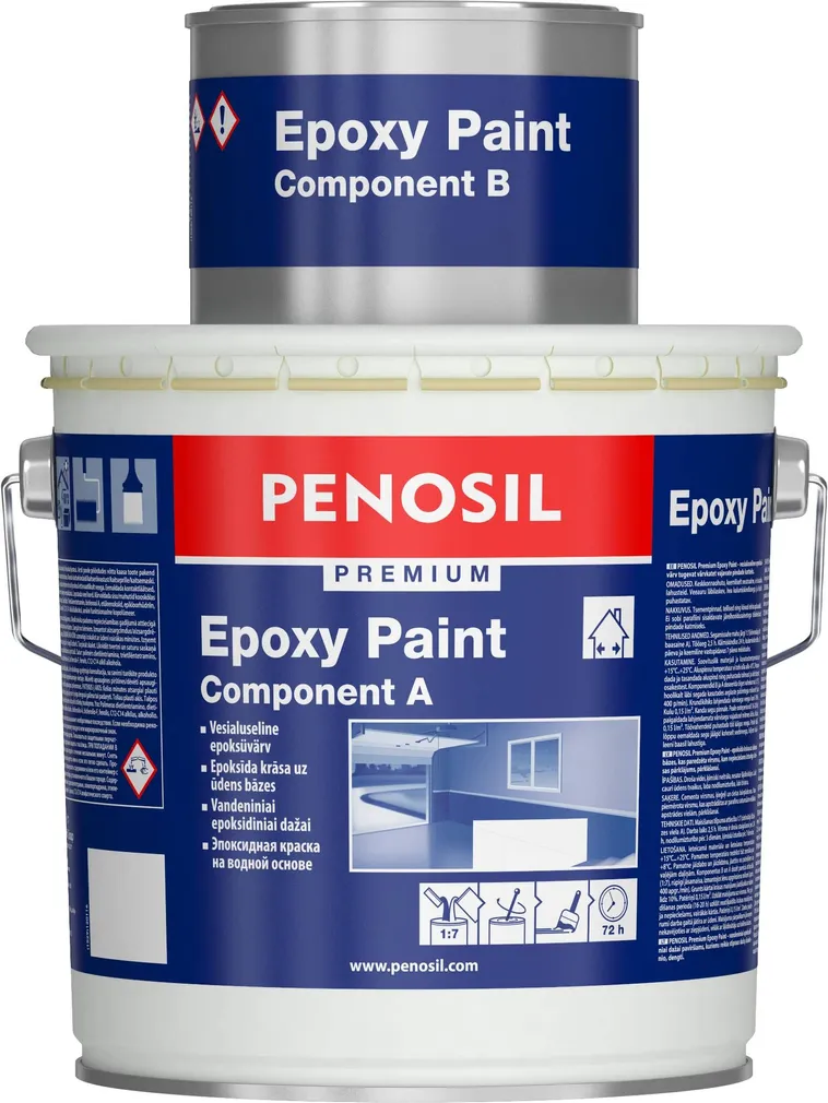 KAHEKOMPONENTNE PÕRANDAVÄRV PENOSIL PREMIUM EPOXY PAINT 2,7L VALGE (A) POOLMATT
