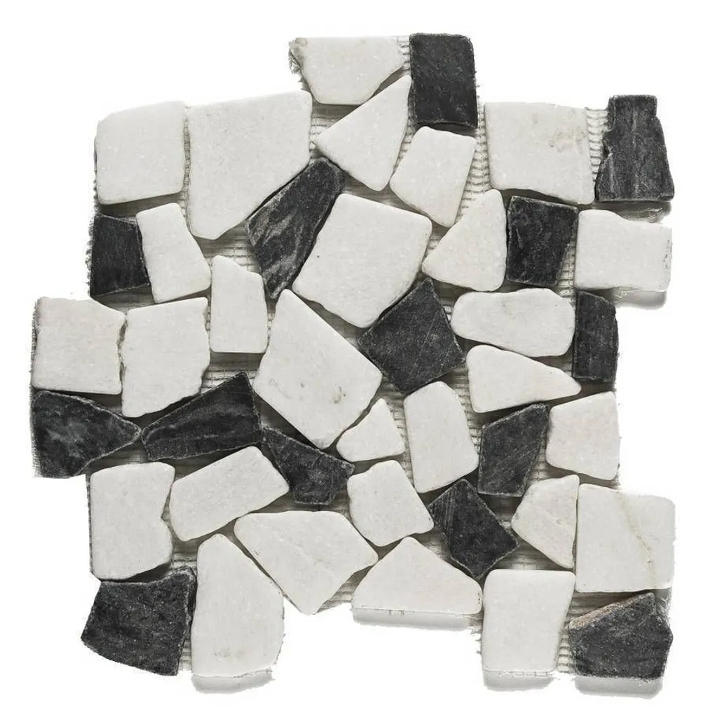 MARMORMOSAIIK MUST-VALGE BLACK AND WHITE 305X305X10MM
