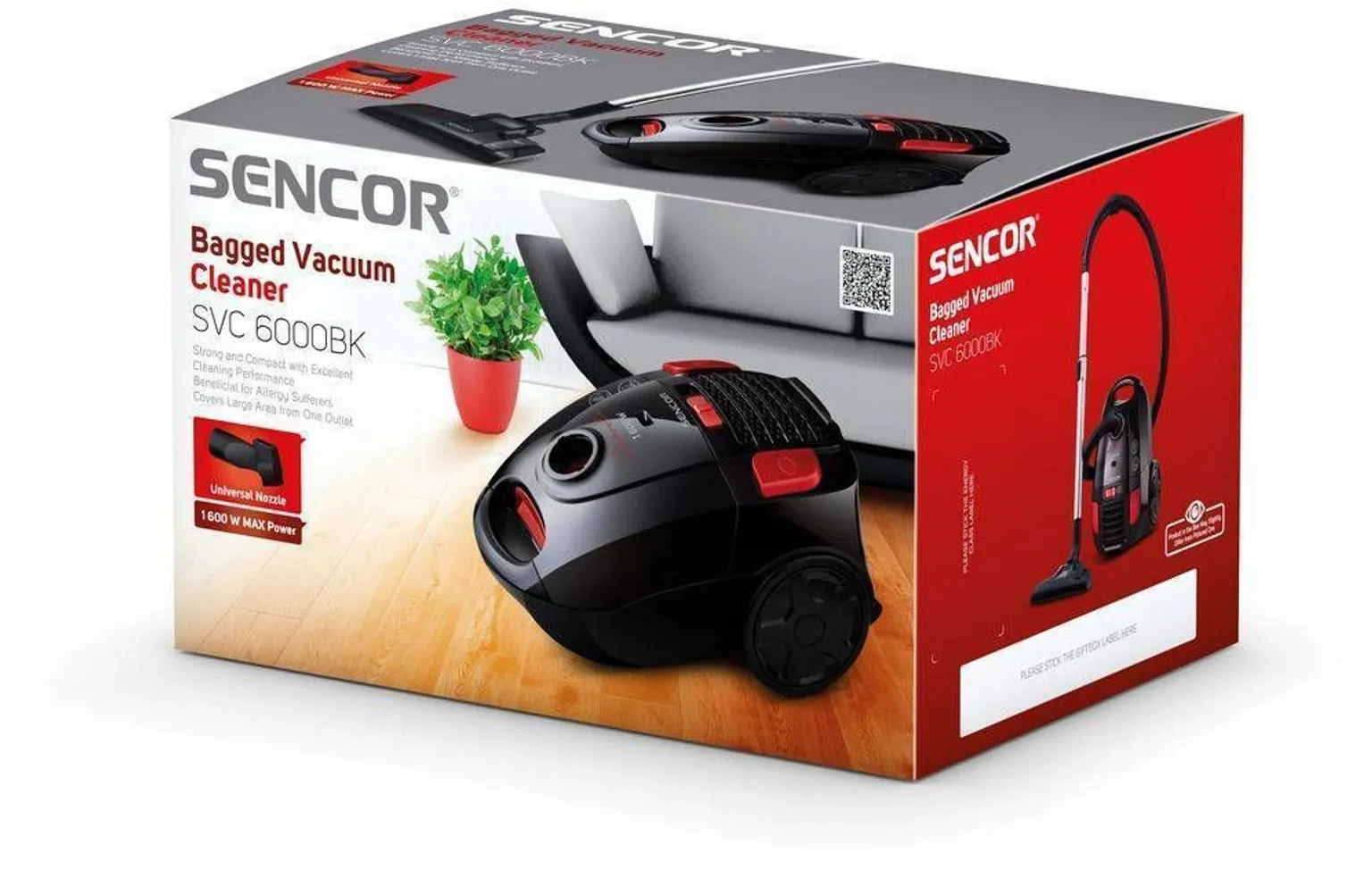 TOLMUIMEJA SENCOR SVC 6000 BK 1600W