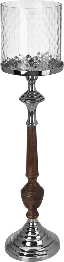 KÜÜNLAHOIDJA 77,5X27X20,5CM, ALUMIINIUM/PUIT/KLAAS