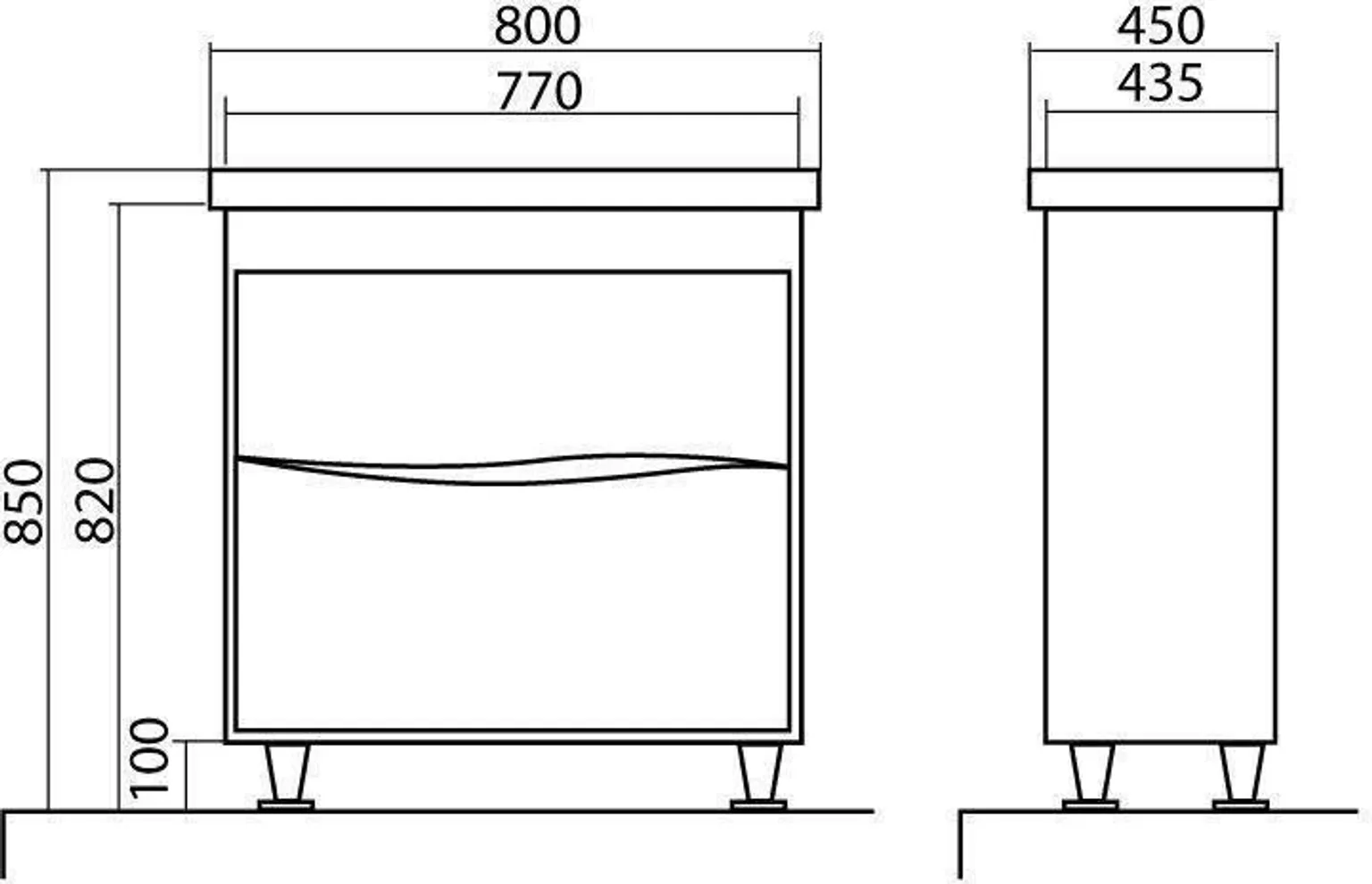 VALAMUKAPP AQUARODOS ALFA 80X45X85CM VALAMUGA VALGE