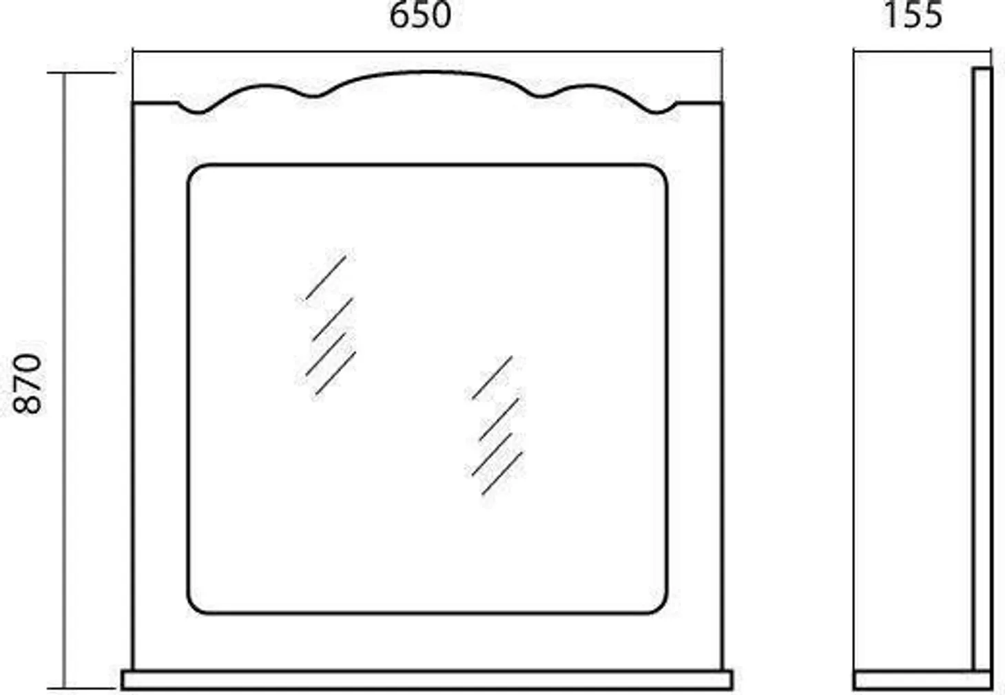 PEEGEL AQUARODOS KLASSIK 65X15,5X87CM VALGUSTIGA VALGE