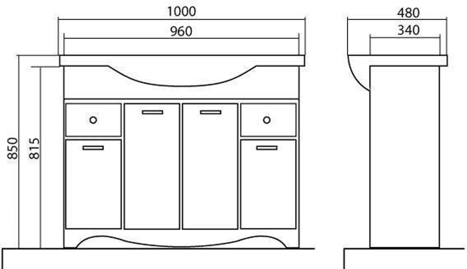 VALAMUKAPP AQUARODOS KLASSIK 100X34,2X85CM VALAMUGA VALGE