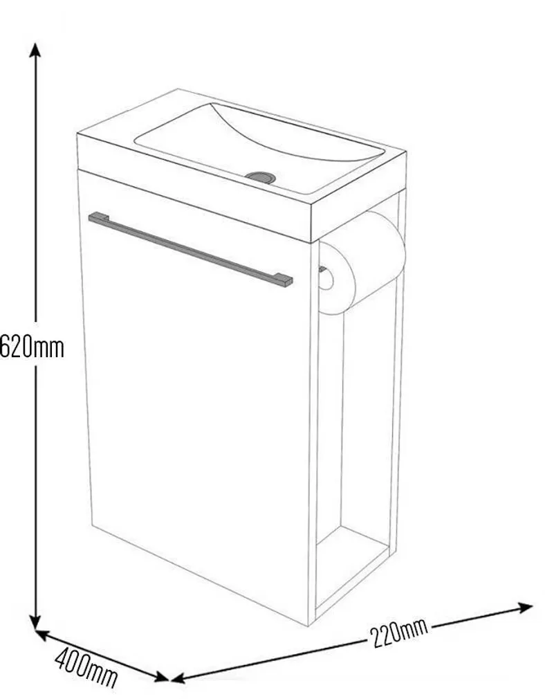VALAMUKAPP AQUALINE MINI 40X22X60CM VALAMUGA VALGE