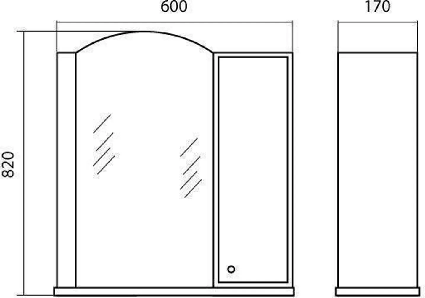 PEEGELKAPP AQUARODOS KLASSIK 60X17X80CM VALGE