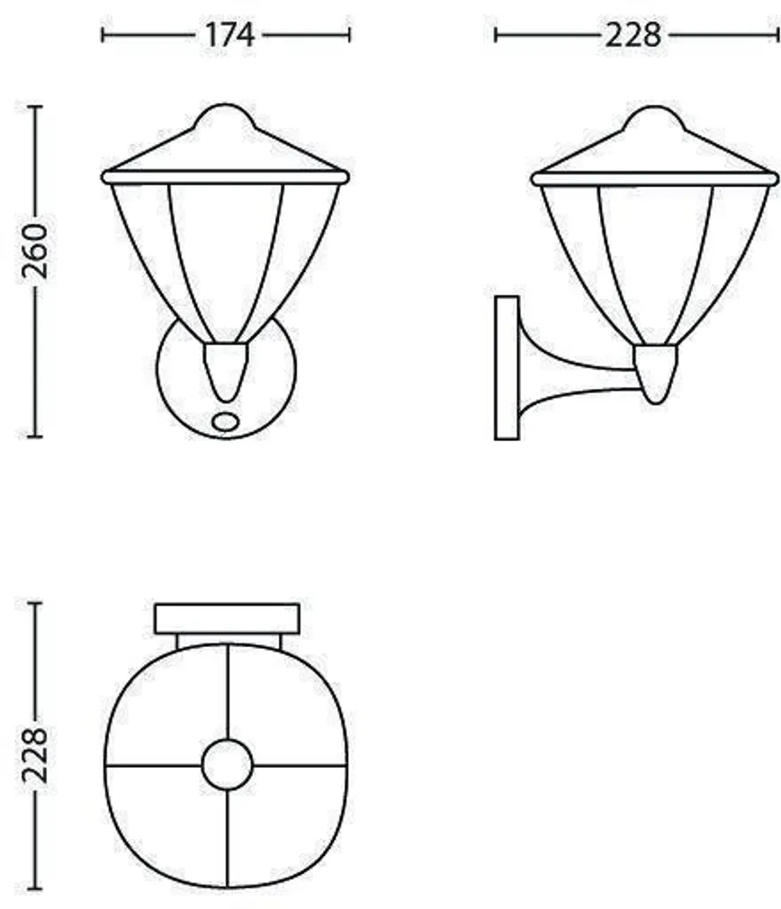 FASSAADIVALGUSTI PHILIPS ROBIN SENSORIGA MUST 4,5W LED 430LM IP44