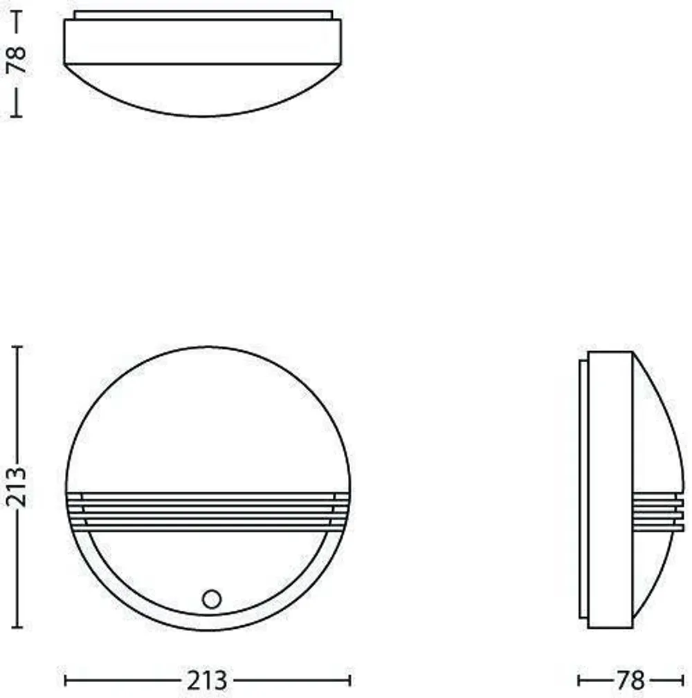 FASSAADIVALGUSTI PHILIPS YARROW SENSORIGA MUST 6W LED IP44 