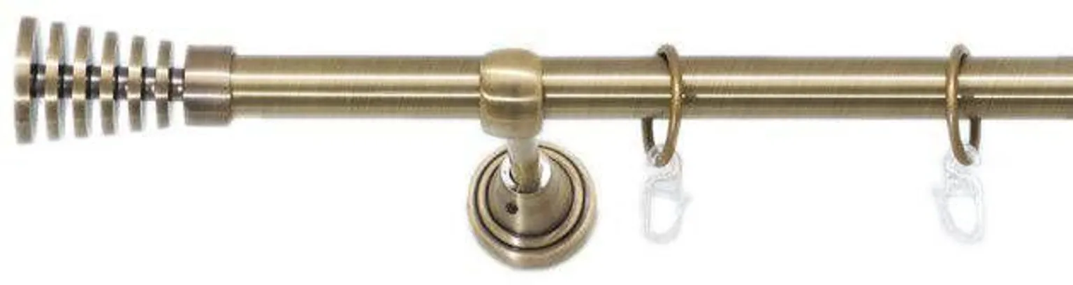 KARDINAPUU KOMPLEKT 'WIEZA' 300CM Ø19MM ANTIIK KULD