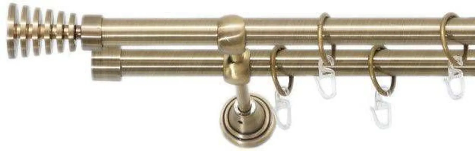 KARDINAPUU KOMPLEKT 'WIEZA-LUNAS' 200CM Ø19MM ANTIIK KULD