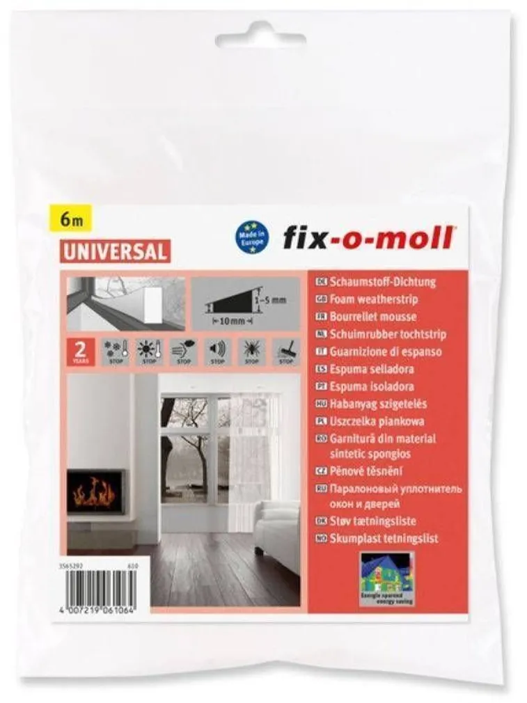 POROLOONTIHEND FIX-O-MOLL 6X10 6M VALGE
