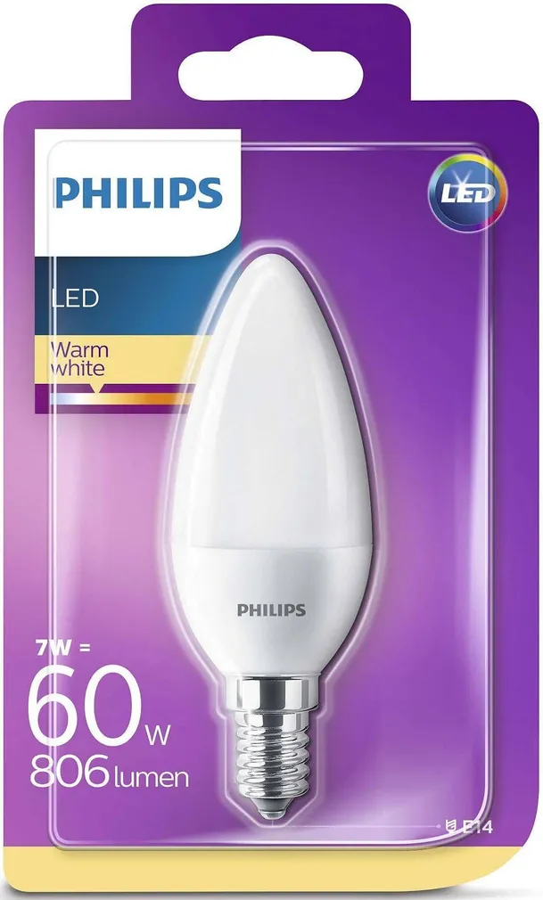 LED LAMP 7 - 60W B38 E14 WW FR ND PHILIPS