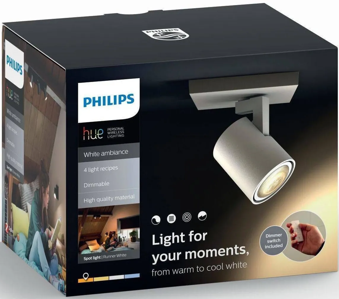 KOHTVALGUSTI PHILIPS 5,5W LED RUNNER VALGE HUE TIMMERIGA