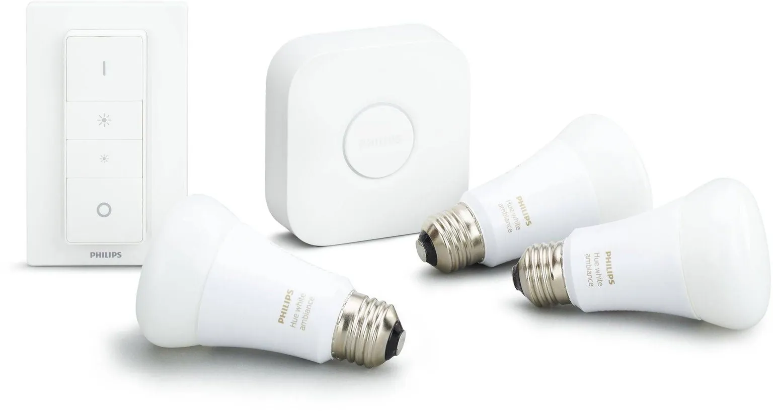 LED LAMP PHILIPS HUE WHITE AMBIANCE 9,5W E27 A60 KOMPLEKT 3TK+SILD+LÜLITI 