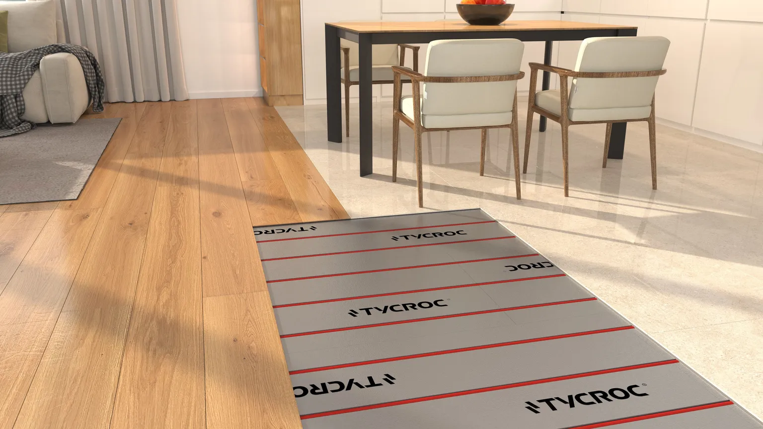 PÕRANDAKÜTTE ALUSPLAAT TYCROC UHP 25X600X1200 Ø16MM TORULE