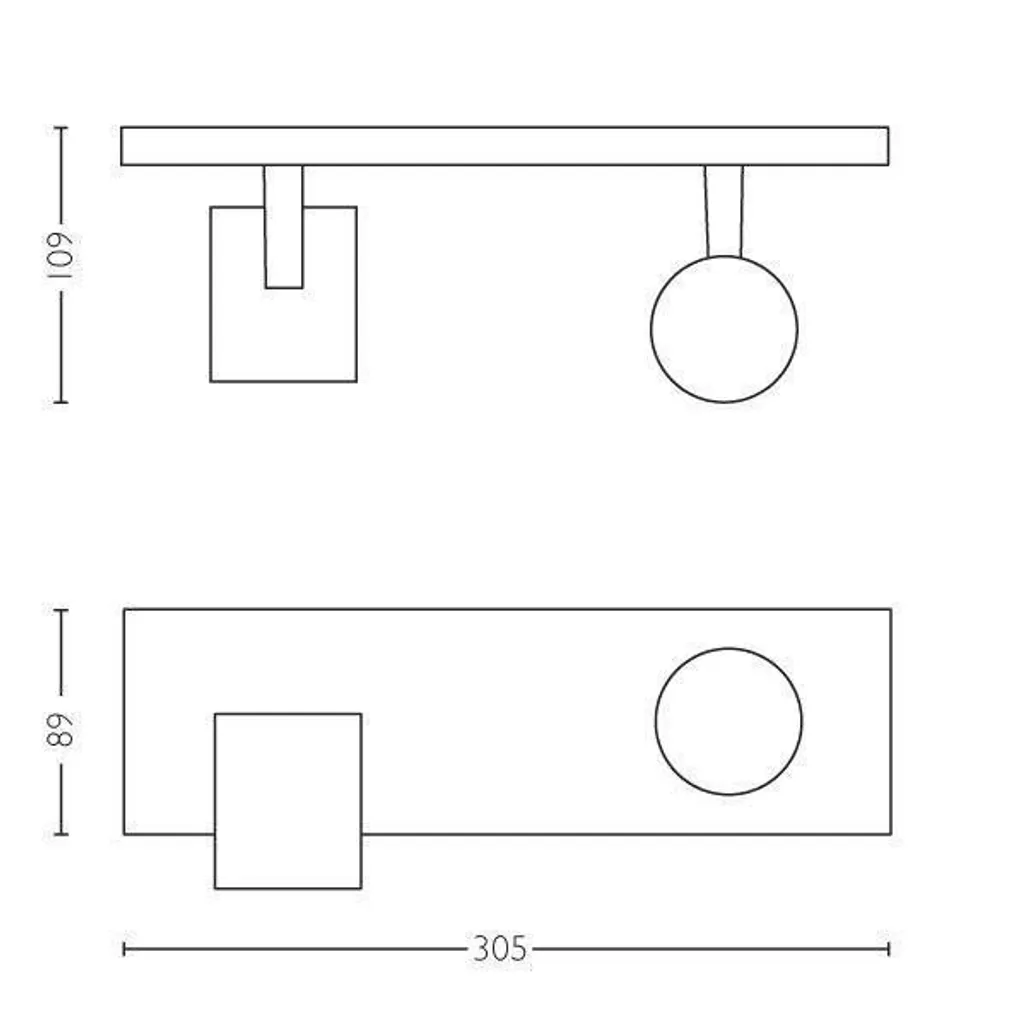 KOHTVALGUSTI RUNNER 2X5,5W LED 500LM PULT HUE VALGE