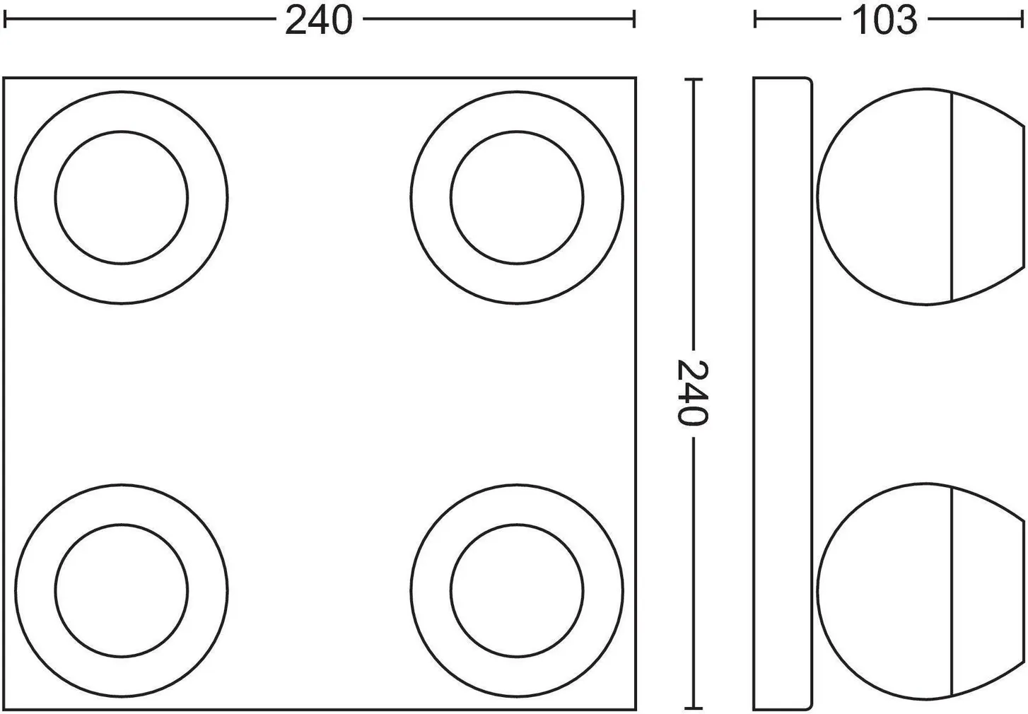 KOHTVALGUSTI BUCKRAM 4X5,5W 1000LM PULT HUE VALGE