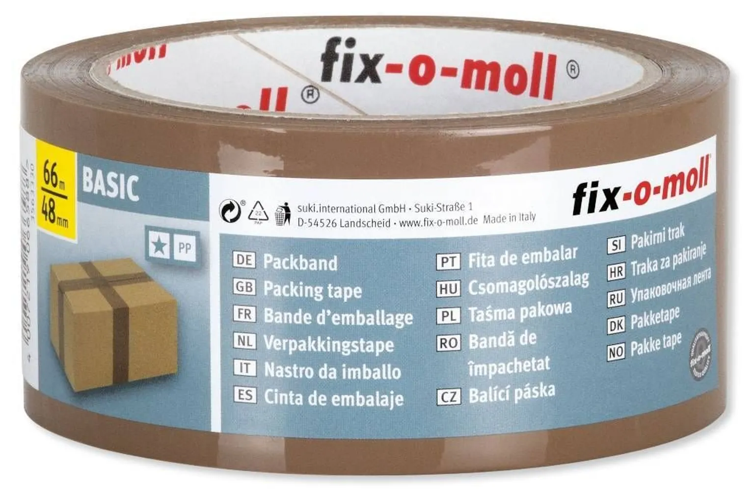 PAKKETEIP FIX-O-MOLL 48MMX66M PRUUN