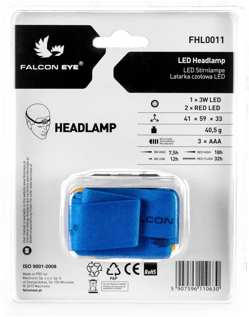 PEALAMP FALCON EYE 3W LED+2XPUNANE LED 110 LM 3XAAA