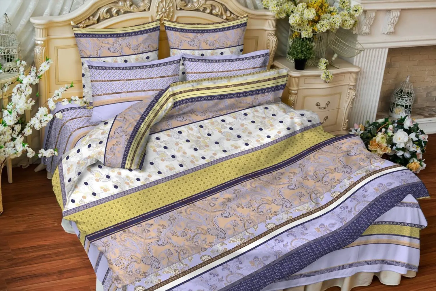 VOODILINA LA MER COORDINATE 150X220CM, 100% PV