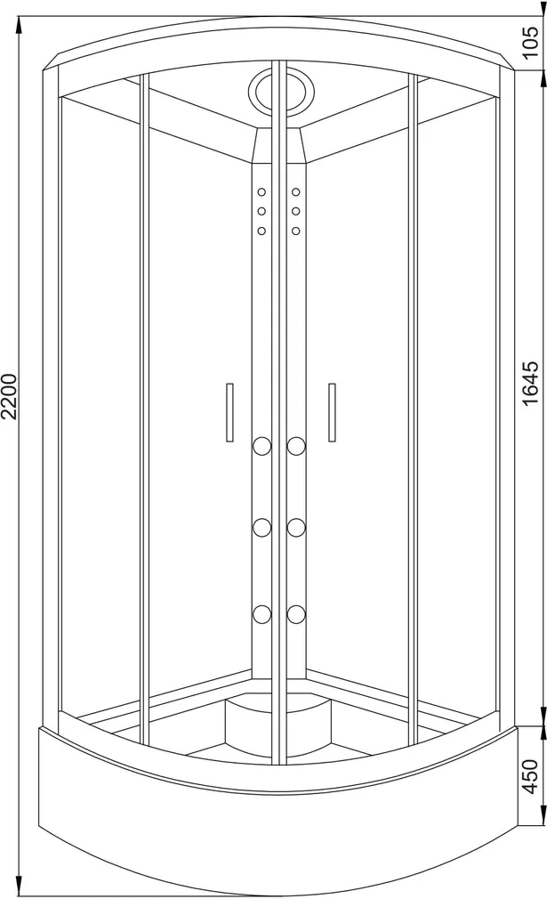 MASSAAŽIKABIIN MOONLIGHT HYDRO LUX 90X90X45/220CM