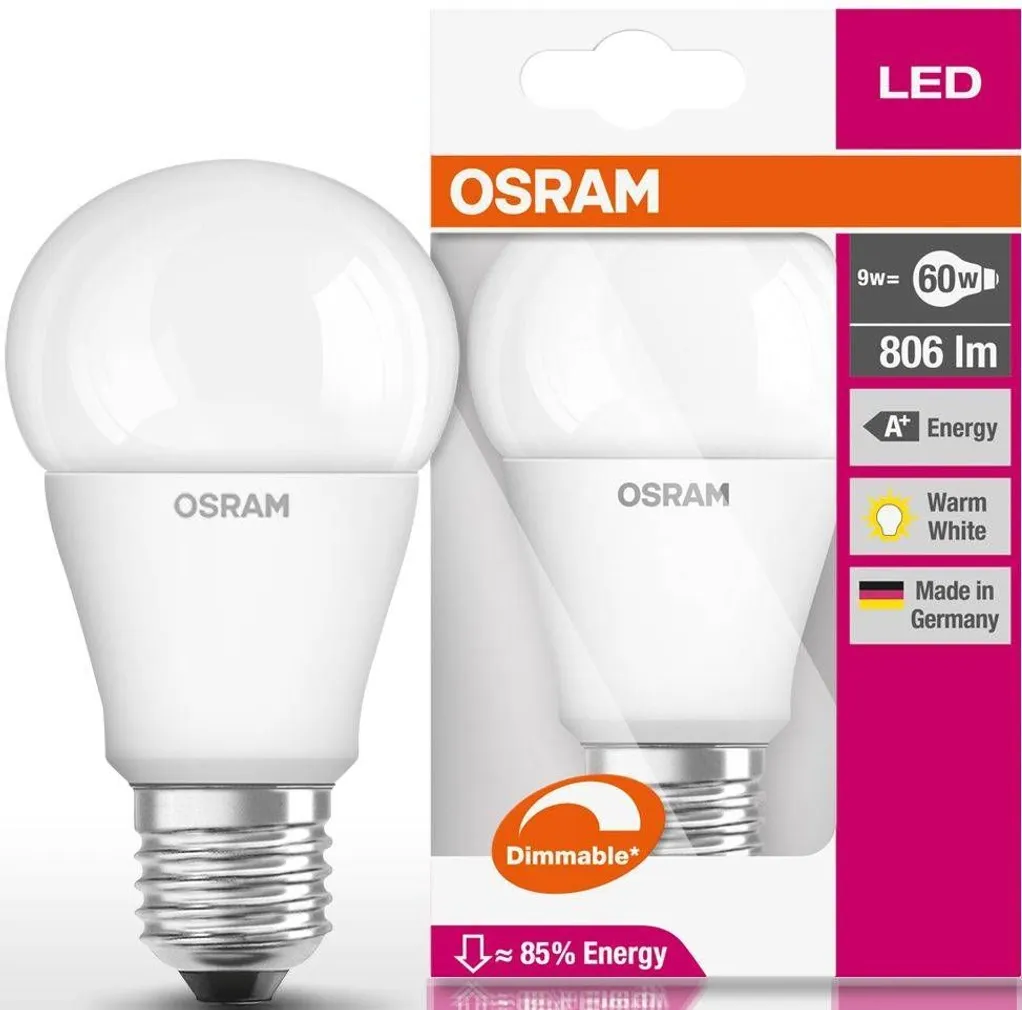 LED LAMP OSRAM LED SUPERSTAR CLASSIC 9W E27 A60 2700K 806LM DIMMERDATA