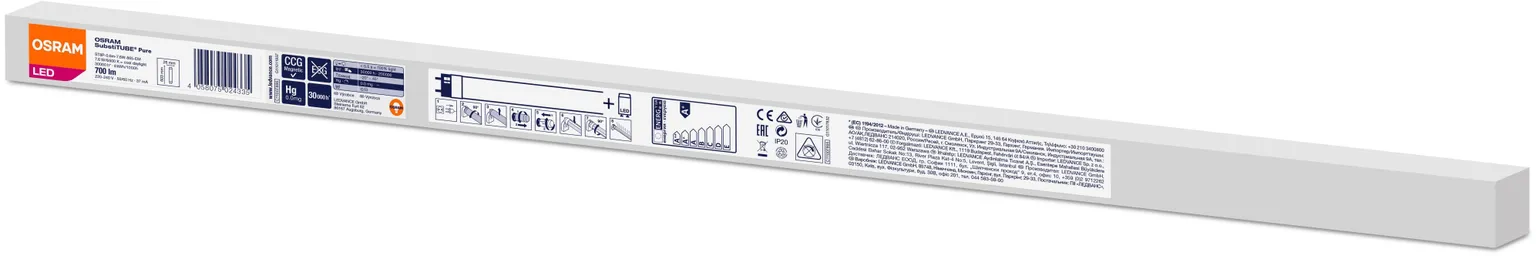 LED LAMP OSRAM SUBSTITUBE PURE 7,6W G13 T8 6500K 700LM