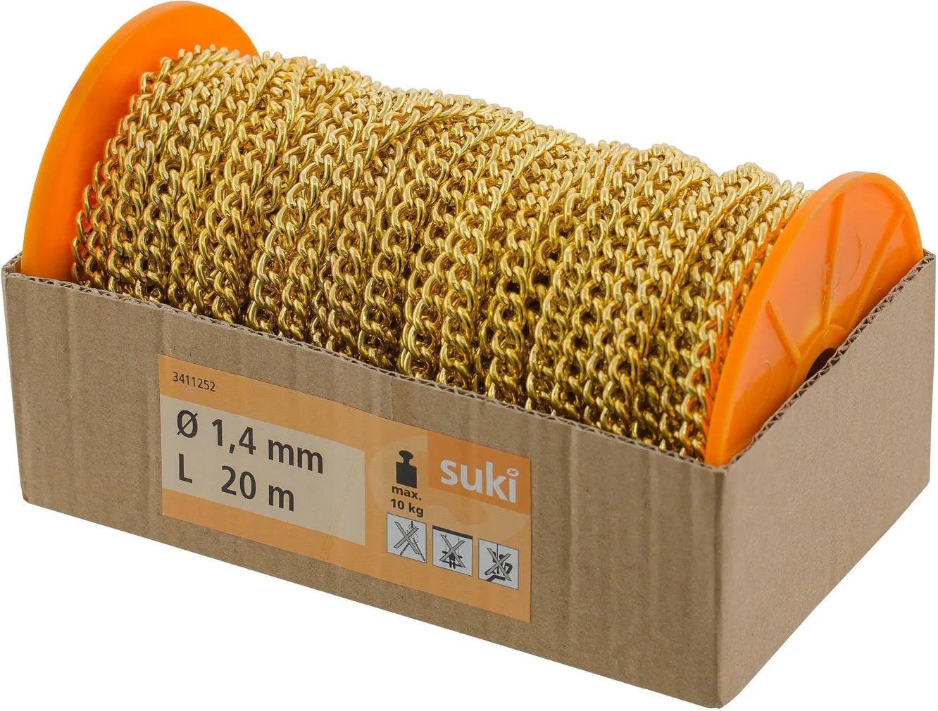 KEERUTATUD KETT SUKI FIGARO 1,4MM MESSINGKATTEGA