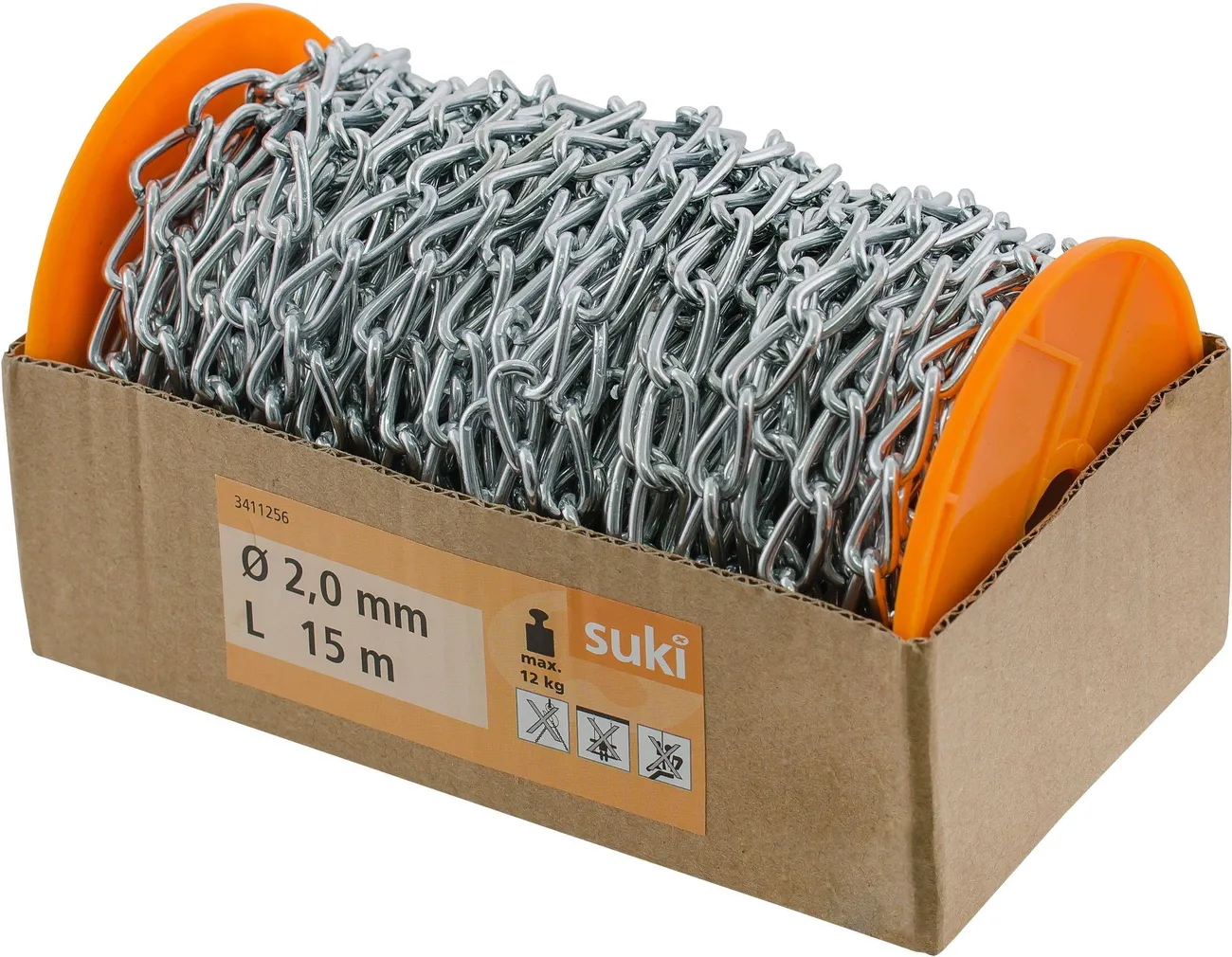 KEERUTATUD KETT SUKI FIGARO 2,0MM TSINKKATTEGA