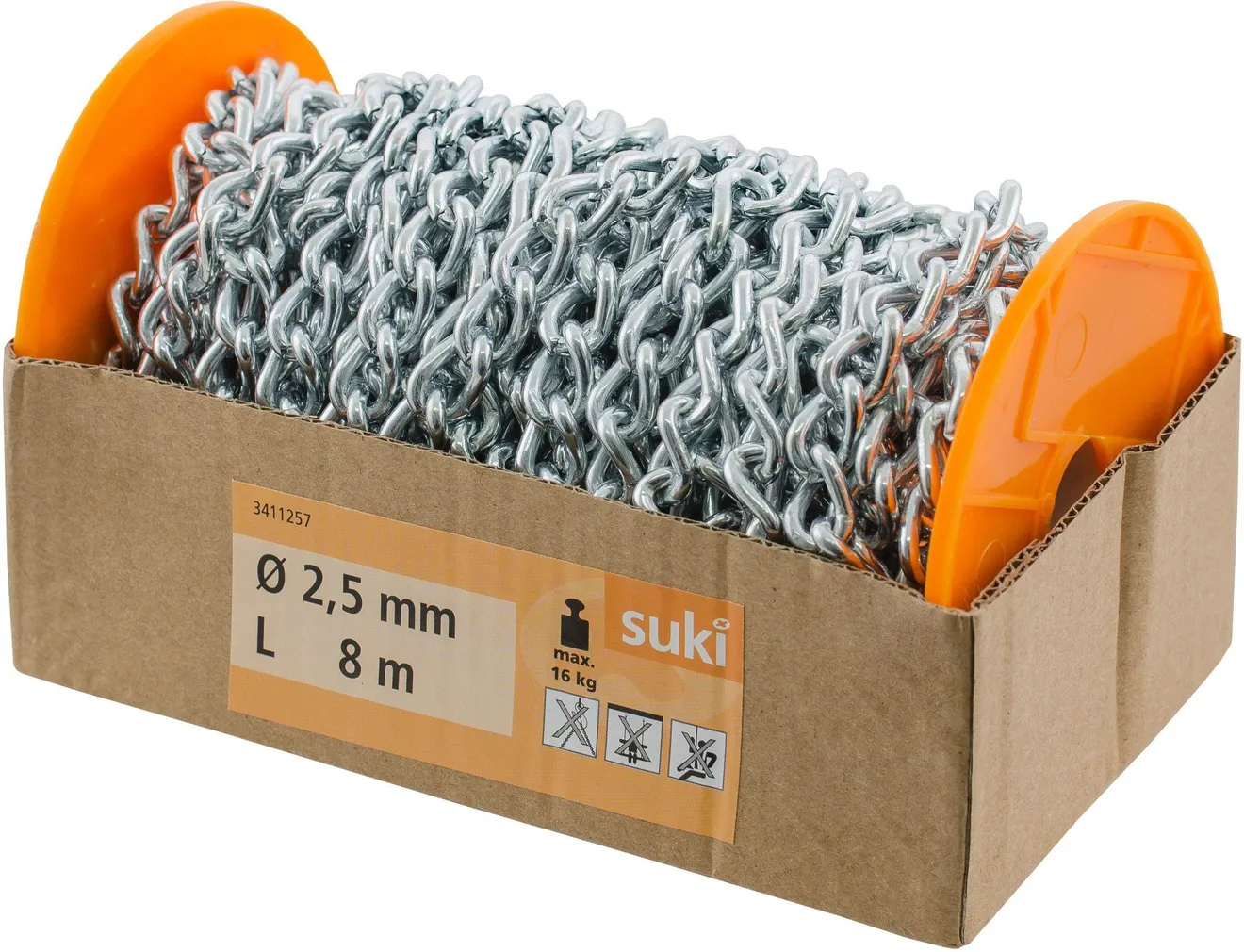 KEERUTATUD KETT SUKI FIGARO 2,5MM TSINKKATTEGA