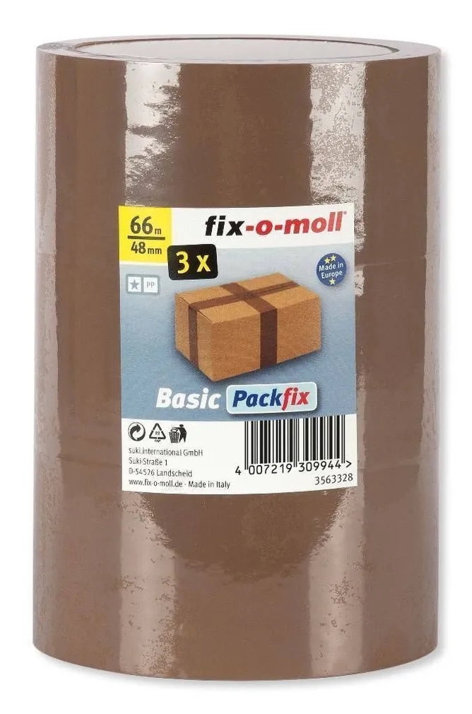 PAKKETEIP FIX-O-MOLL 66M 48MM PRUUN KOMPLEKT 3TK