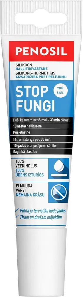 SANITAARSILIKOON STOP FUNGI SILICONE PENOSIL 100ML VALGE