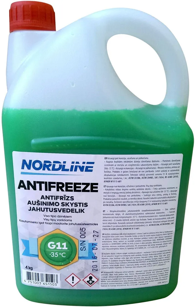 JAHUTUSVEDELIK NORDLINE -35°C (G11) 4L ROHELINE