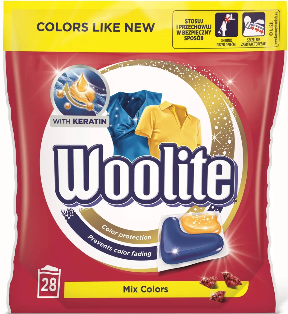 PESUVAHEND WOOLITE GEELKAPSLID DUAL COLOR 28TK