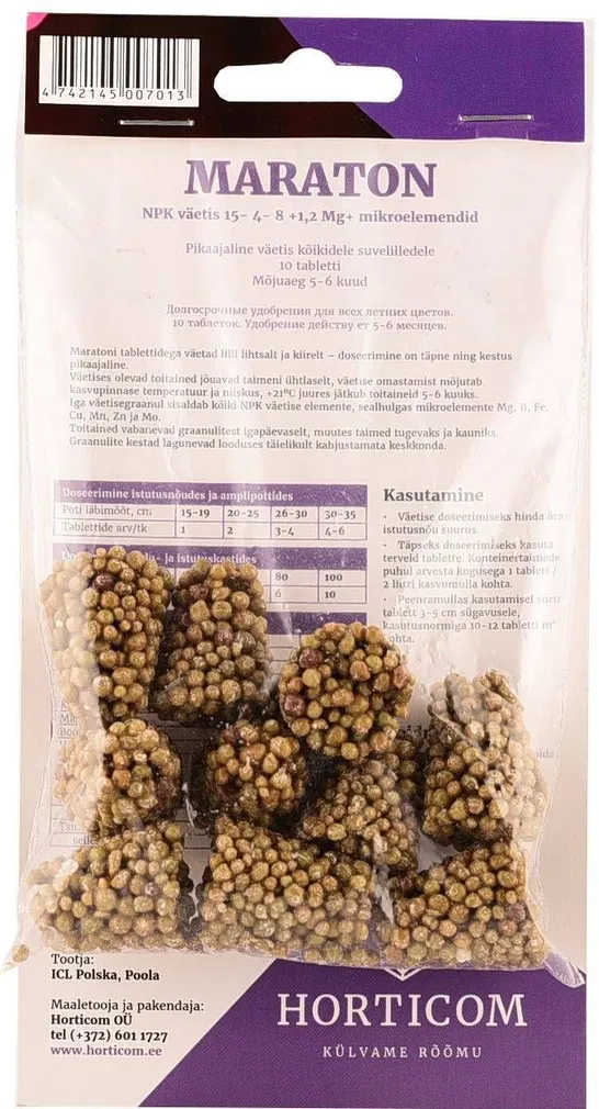 VÄETIS MARATON NPK 15-4-8 +ME HORTICOM 10TK/75G