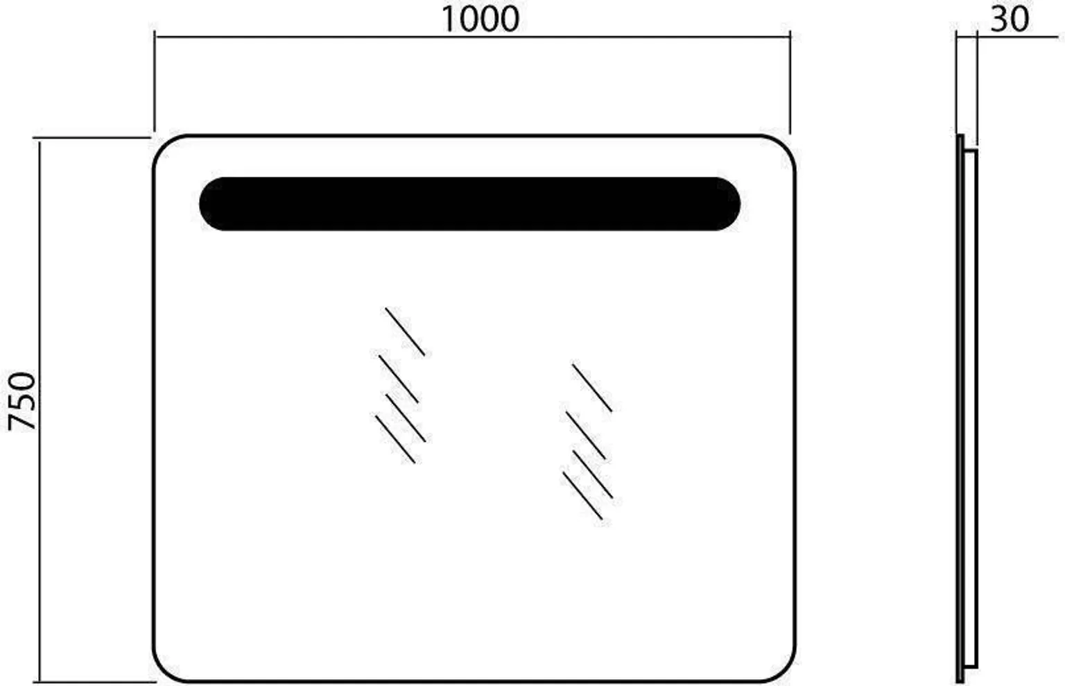 PEEGEL AQUARODOS GAMMA 100X75CM LED VALGUSTUSEGA