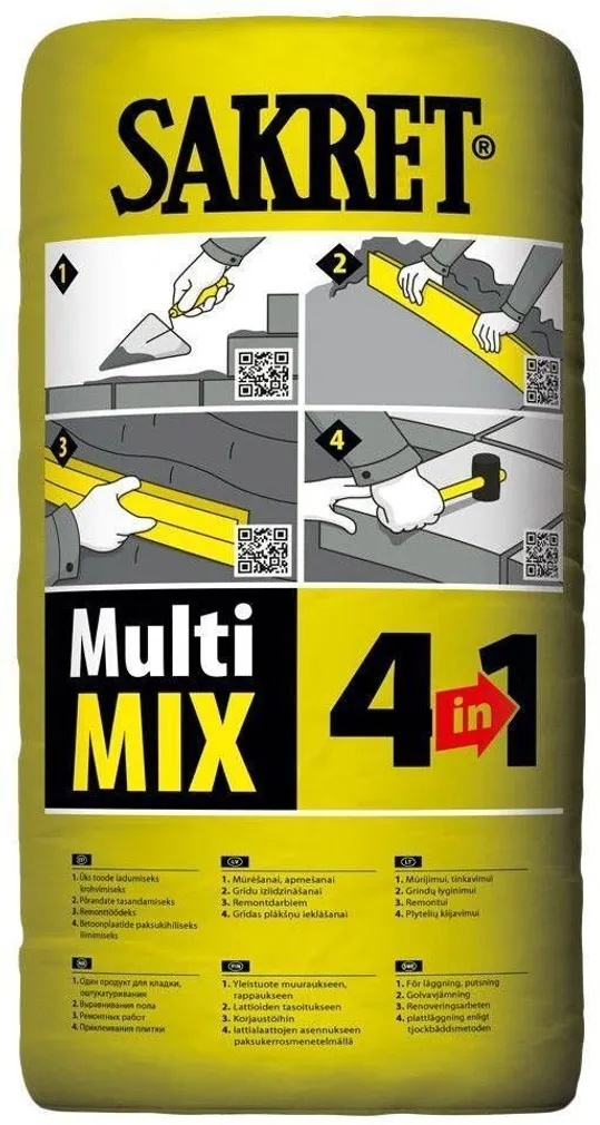 UNIVERSAALSEGU SAKRET MULTIMIX 4IN1 25KG