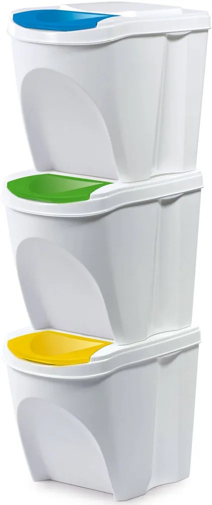 PRÜGIKASTIDE 3-NE KOMPLEKT PROSPERPLAST SORTIBOX 3X20L VALGE