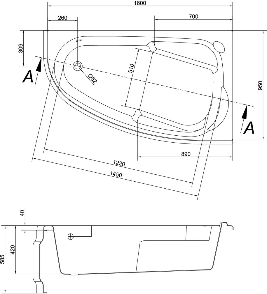 NURGAVANN CERSANIT JOANNA JALGADEGA 160X95X63CM PAREM