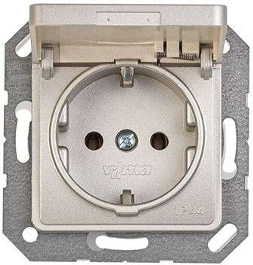 ÜHENE PISTIKUPESA VILMA SL-250 MAANDUSEGA IP44 RAAMITA SHAMPANJA