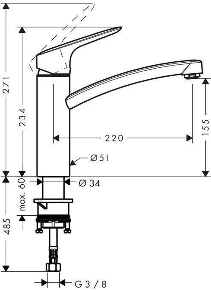 KÖÖGISEGISTI HANSGROHE LOGIS 160 HG71832000 KROOM