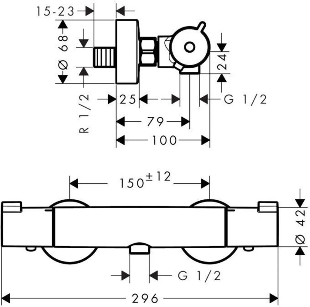 DUŠISEGISTI HANSGROHE ECOSTAT 1001CL HG13211000 TERMOSTAAT KROOM