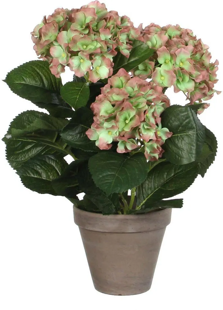 KUNSTLILL MICA DECORATIONS HORTENSIA Ø35X40CM POTIS Ø13,5CM ROHELINE/HALL