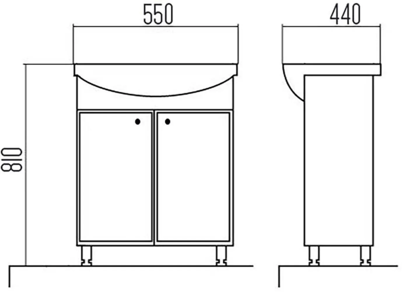 VALAMUGA VALAMUKAPP AQUALINE 55X44X80CM VALGE