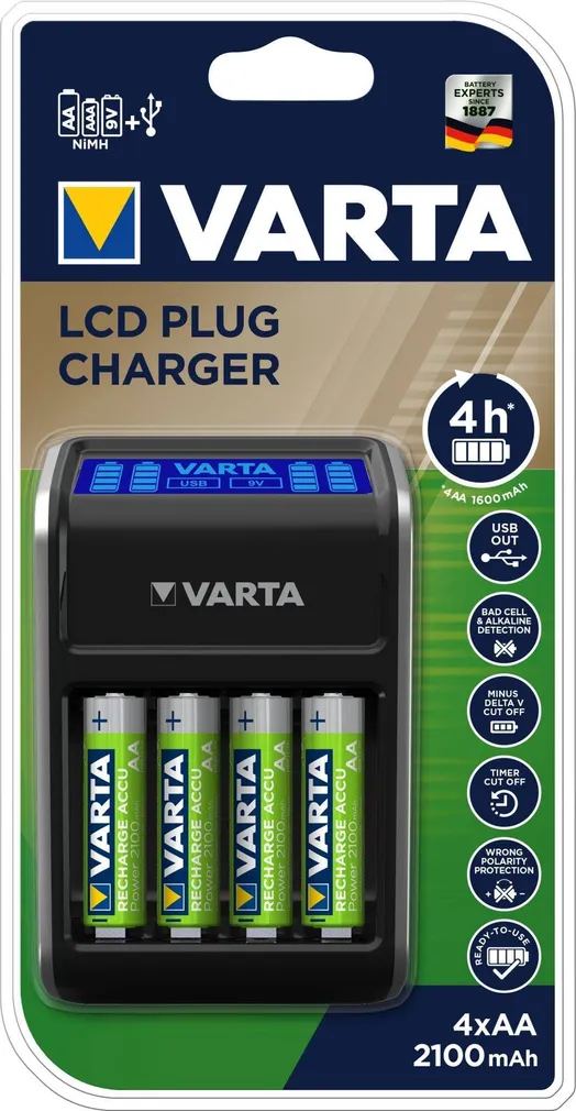 AKULAADIJA VARTA LCD PLUG 4XAA 2100MAH 