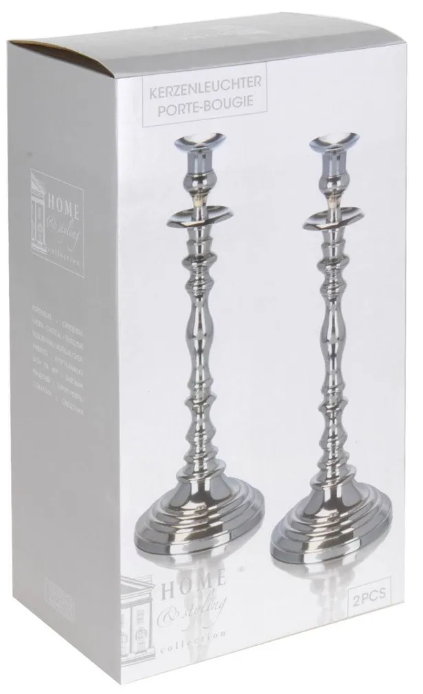 KÜÜNLAHOIDJA 42CM ALUMIINIUM ANTIIKNE HÕBEDANE